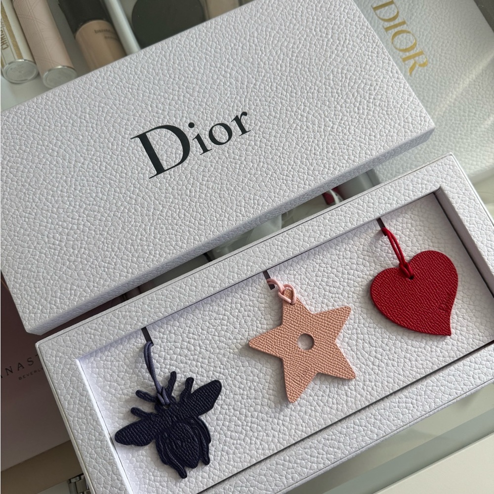 Dior Red heart, Blue Bee and Pink Star Charms